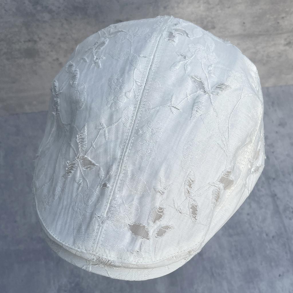 Summer jacquard ripped cap children light breathable forward hat beret painter hat retro sun hat tide
