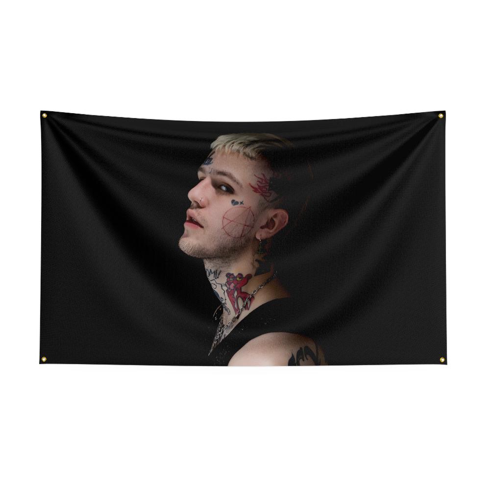L-lil peeps Flag Rock Music Band Banner HD Printing Tapestry Exhibition, Music Band Fans, Garage Decor