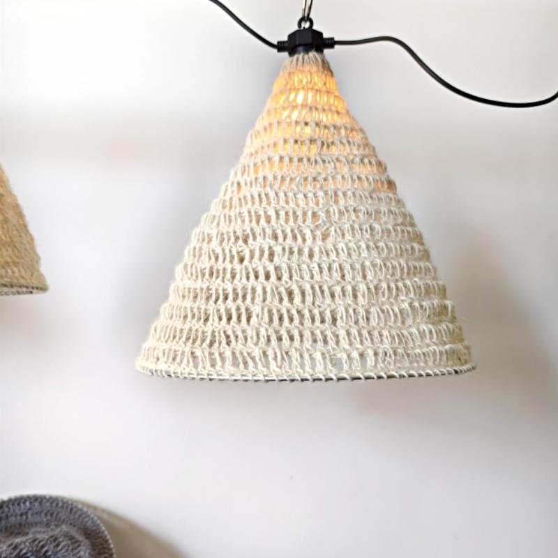 1PC White Home Decor Decorative Lampshade Pendant Homestay Rope Lampshade Rustic Hand-woven Living Room 3 Sizes