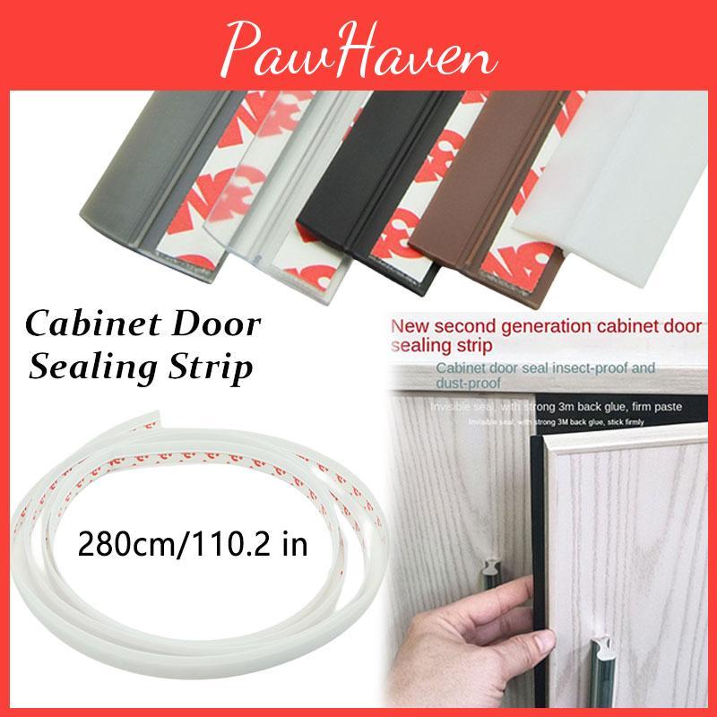 Pvc Wardrobe Dustproof Strip Self-adhesive Cabinet Double-door Tight Seal Moisture-proof Insect-proof Light-blocking Straight Shape Dust Blocker 2.8m