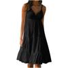 Womens Summer Vacation Beach Dress Elegant Color V Neck Spaghetti Straps Sundress Casual Party Dress