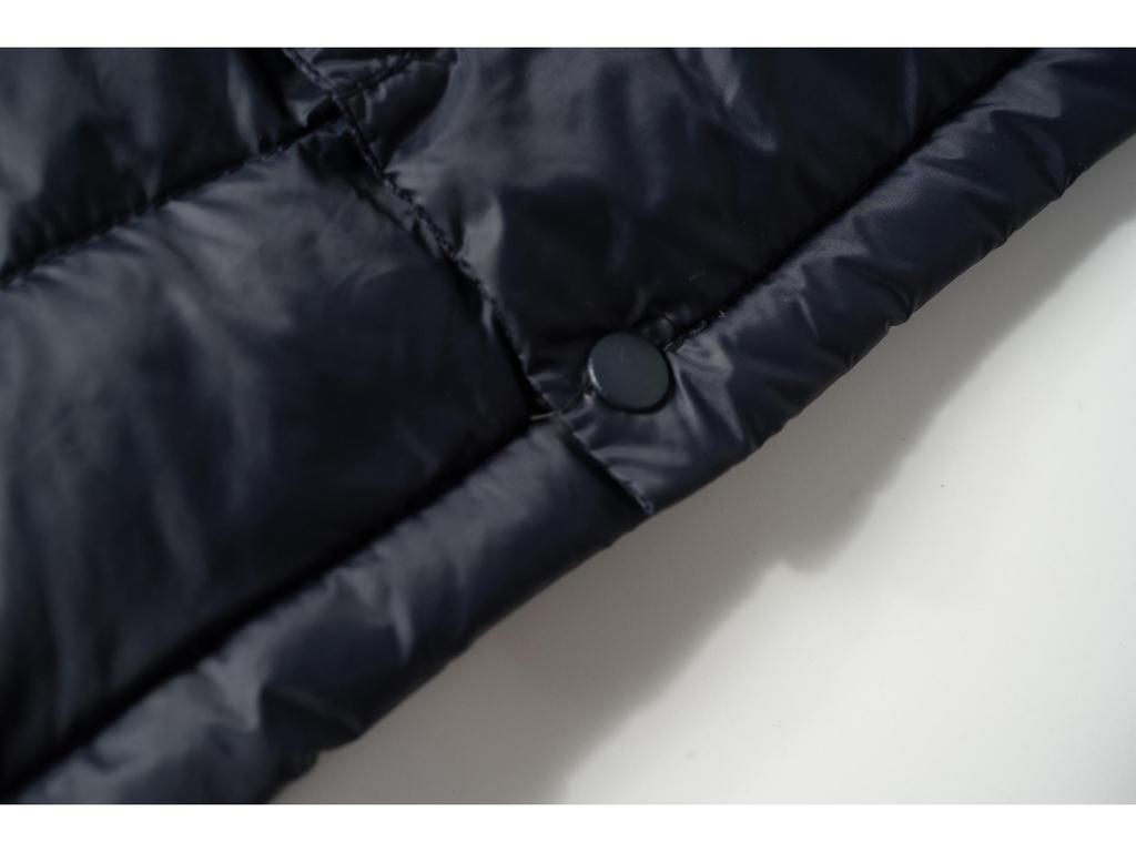 Giacca da uomo leggera senza colletto in piumino - Autunno/Inverno, Tinta unita, Calda manica lunga