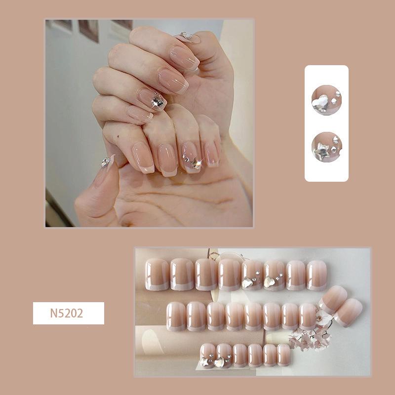 French Bow Press-On Student Nails: Handmade Short, Gentle Daily Wear