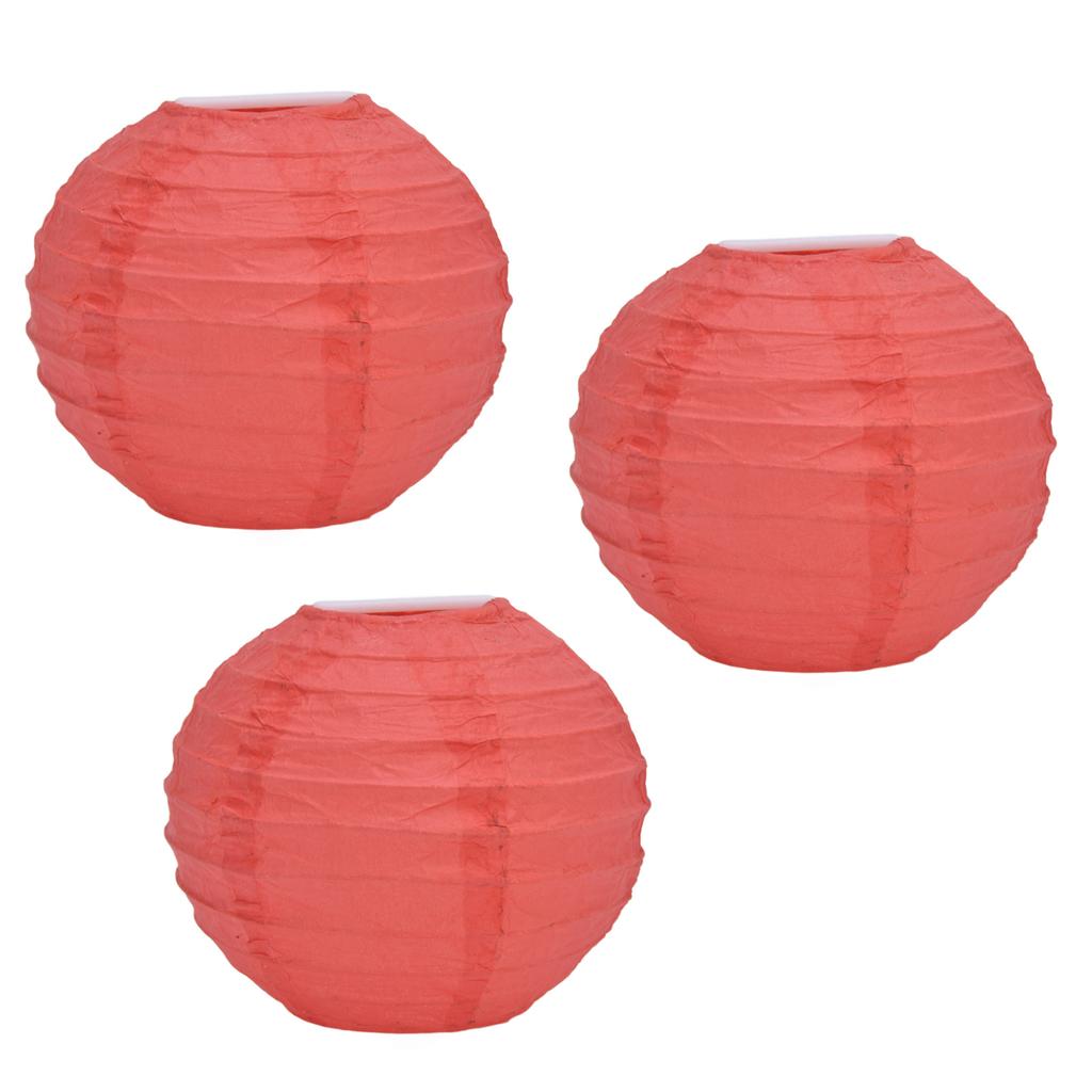 4 Inch Red Paper Lanterns Decorative Round Chinese Lanterns for Birthday Weddings