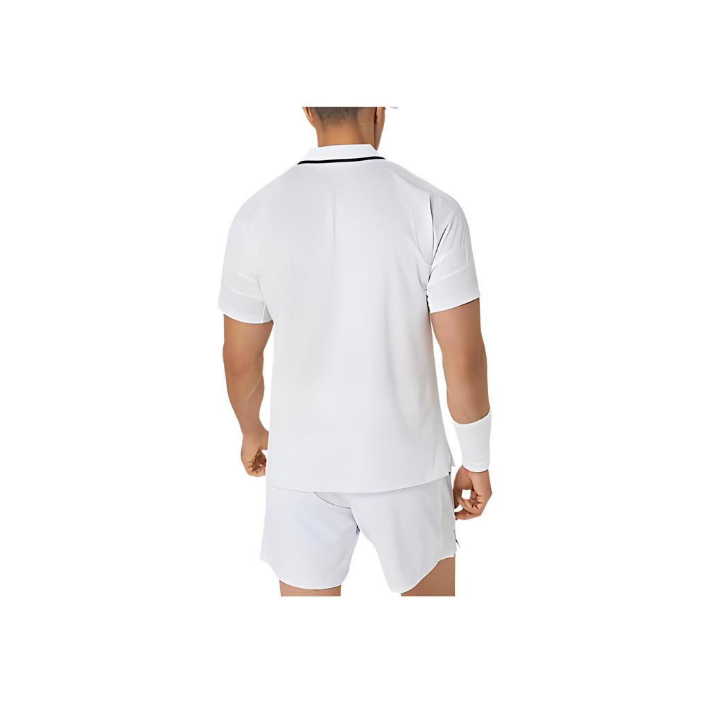 Asics Match Actibreeze Polo Shirt Printed Logo Solid Color Comfortable Short Sleeve Polo Men Tops Bright-White 2041A283-100