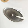 Retro Stainless Steel Trays, Sushi Plates, Snack Plates, Pastry Plates, Oval Shallow Trays, Industrial-Style Tableware