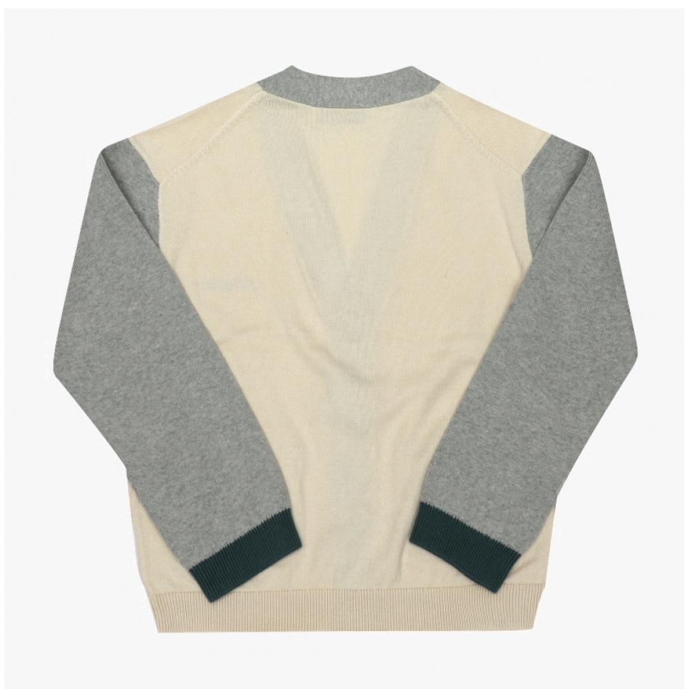 Bonpoint Two Tone V Neck Kids Cardigan C05bcak00002