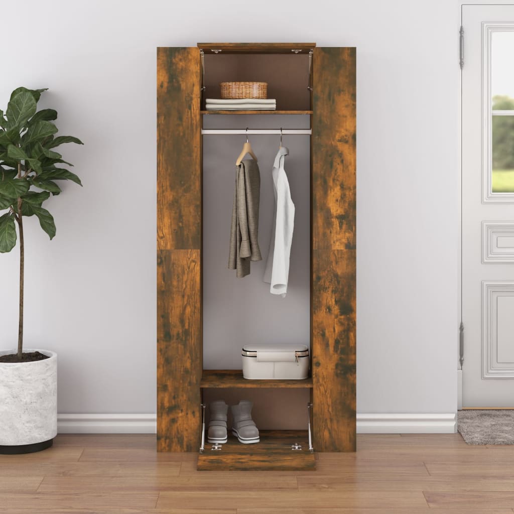 Hallway Cabinets 2 pcs Smoked Oak Wood Based Material