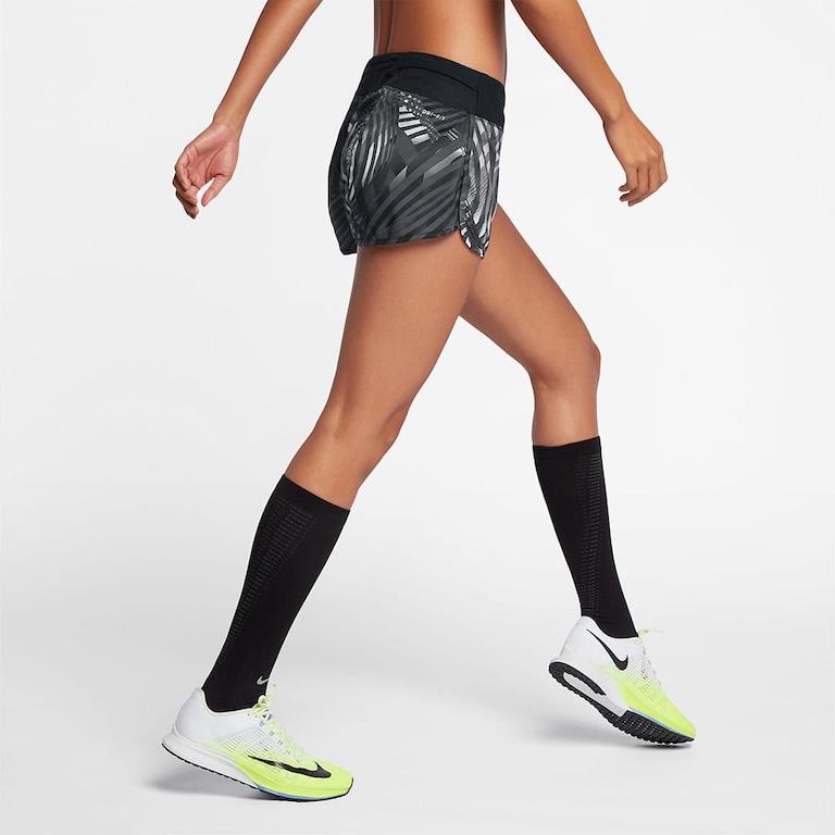 Nike Cross Stripe Breathable Elastic Waist Sports Shorts Women shorts Black 855536-010