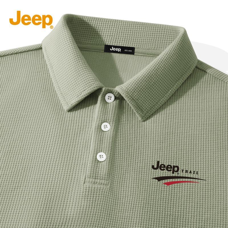 JEEP Men s Waffle Knit Short Sleeve Polo Shirt M