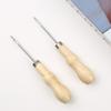 Hand-sewn Wooden Handle Hollow Awl Leather Punching Tool Suture Repair Mark Drilling Tool Hand-stitched Shoe Repair Tools