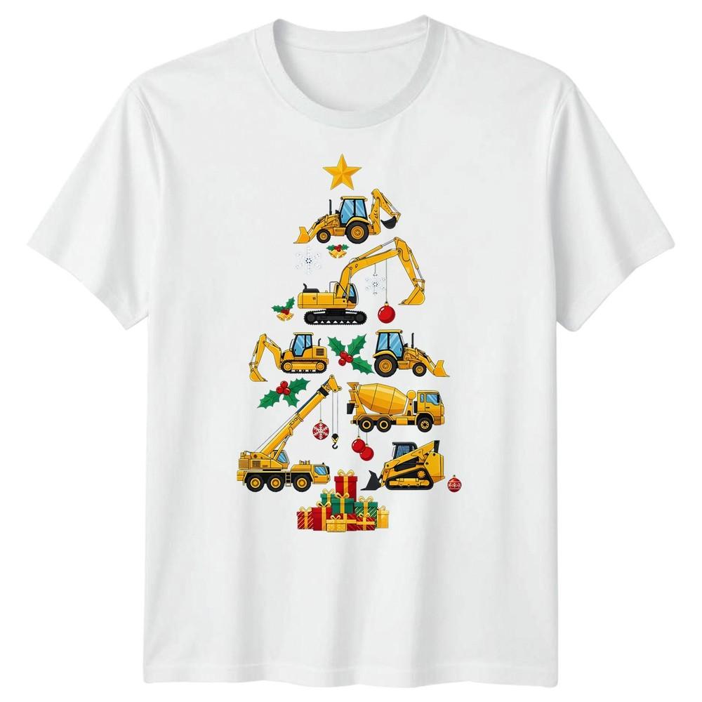 Construction Christmas Tree Holiday Unisexs TShirt Vehicles Gift