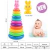 Rainbow Ring Toss Duck Stacking Game - Educational Toy for Kids 0-3