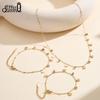 EFFIE QUEEN Stainless Steel Simple Zircon Star Heart Necklace Waterproof Metal Heart Star CZ Collar Choker Chain Jewelry STKN26