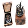 Set of 2 -Personalized Brass Nautical Sundial Compass with Handmade Wooden Box