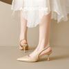 Augustine Bag Head Sandals Women's 2025 Summer New Pointed Nude Temperament French High Heels Stiletto Single Shoes