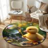 Artistic Round Halloween Multicolor Floor Rug, Non-Slip Floor Mat for Kids Room