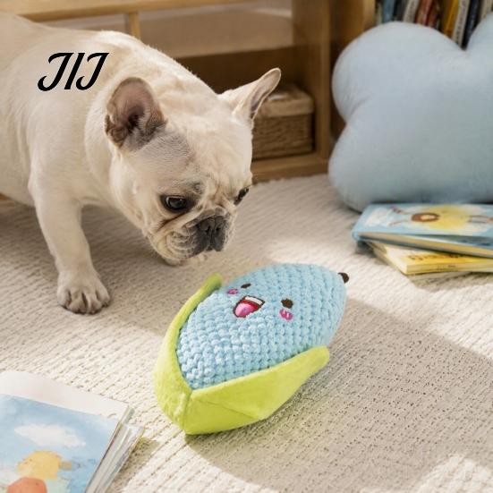 Crinkle Paper Dog Toys Plush Corn Toy, Squeaky Chew Stuffed Small Medium Large Breed Puppy Teething Toy for To Dogs Engaging Squeaker