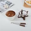Ceramic Cheese Bowl Chocolate Fondue Melting Furnace Hot Pot Stove Dining Plate Dessert Plate Heated Insulation Tray Cheese Pot