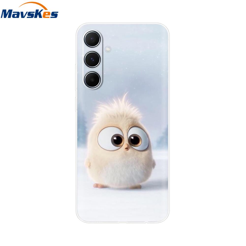 For Samsung Galaxy M35 5G Case Cute Cat Flower Painted Phone Cases For Samsung M35 Case M 35 SM-M356B Silicone Clear TPU Fundas