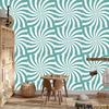 Hippie wallpaper background sea, white, mint and turquoise 50x1000