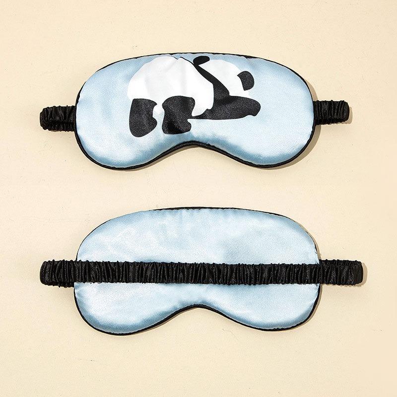 Imitated Silk Eye Patch Shading Sleep Panda Eye Mask Eyepatch Travel Relax Cover Eyeshade Health Sleeping Shield Eye Care Tools