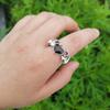Gothic for Soul Ring Black Red Heart Demon Wing Ring High Polish Finger Ring Wedding Band Cocktail Party Promise Ring