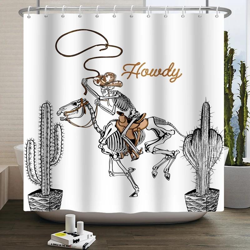 Floral Skull Shower Curtain Mushroom Gothic Halloween Bathroom Decor Curtain Skeleton Butterfly Vintage Artwork Bathtub Curtain