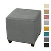 Elastic Jacquard Ottoman Cover Velvet Footrest Slipcover New Footstool Case  Home Decor