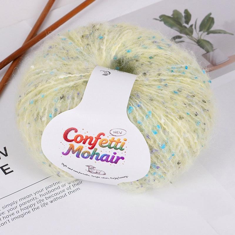 1Roll Yarn Weaving Colored-dot DIY Mohair Yarn Multi-purpose Scarf Yarn Cloth Yarn Bold Line