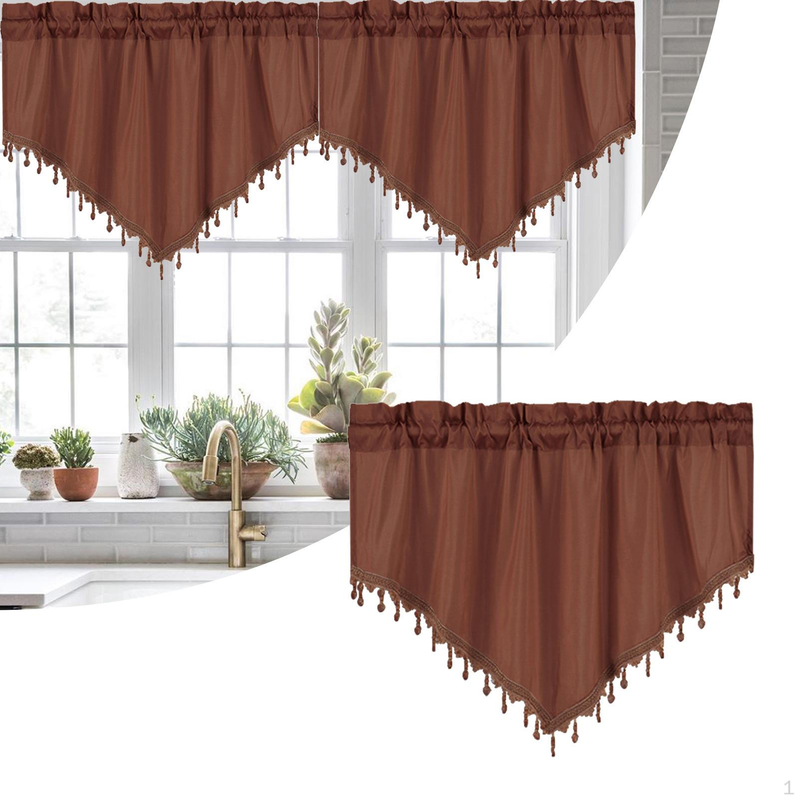 

Комплект многоярусных штор в фермерском стиле с изящным декором в виде кисточек