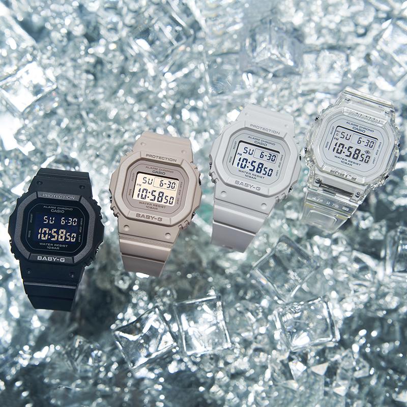 Casio Baby-G Classic Square Trendy Waterproof Student Lightweight Simple Youth White Quartz Movement Resin Strap Women watches BGD-565-7PR