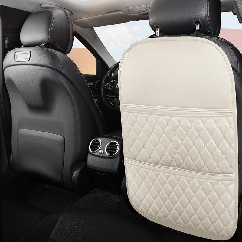 Premium Business Car Seat Backseat Leather Organiser Large 1pc, Waterproof & Stain Resistant Kickstand Backseat Protectors