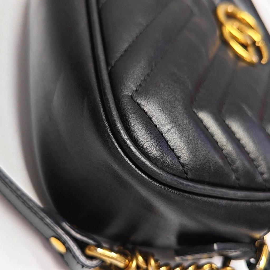 [Usado] Mini Bolsa Gucci GG Marmont Matelassé 'Nero' - Bom #1QCCQHK