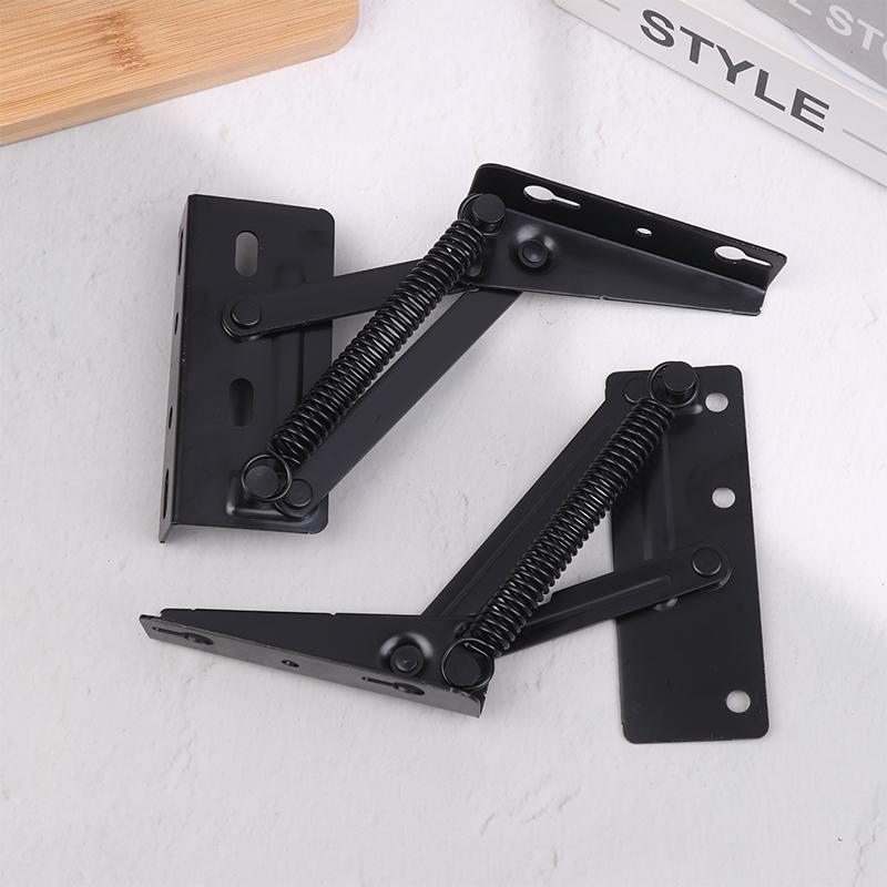2Pcs/Pair Steel Spring Hinge 80 Degree Foldable Lifting Bracket Cabinets Sofa Hinge Lifter Furniture Storage Support Hinges