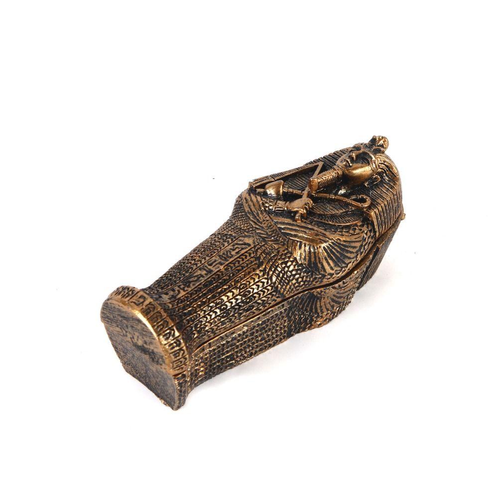 Resin Mini Sarcophagus Mummy Coffin Pharaoh Model Pharaoh Statue Home Decoration Miniature Figurine