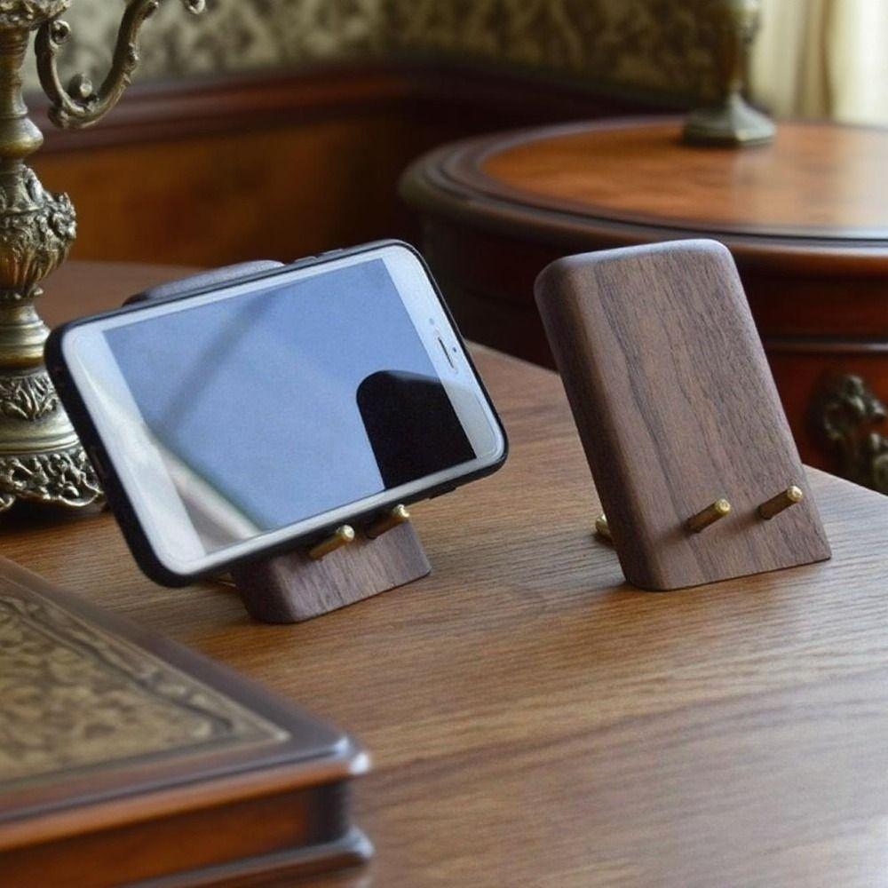 Vintage Desktop Phone Holder Wooden Small Tablet Holder Lazy Phone Stand  for Mobile phone Storage