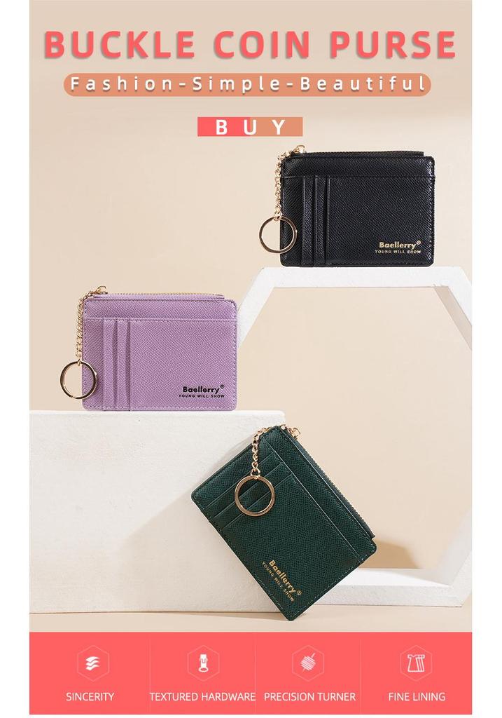 Cartera Delgada para Mujer con Múltiples Ranuras para Tarjetas y Billetera para Monedas