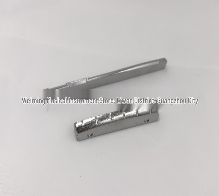 Metal Alloy Guitar Nut and Bridge Set for Folk Guitar Long Bridge (76mm)