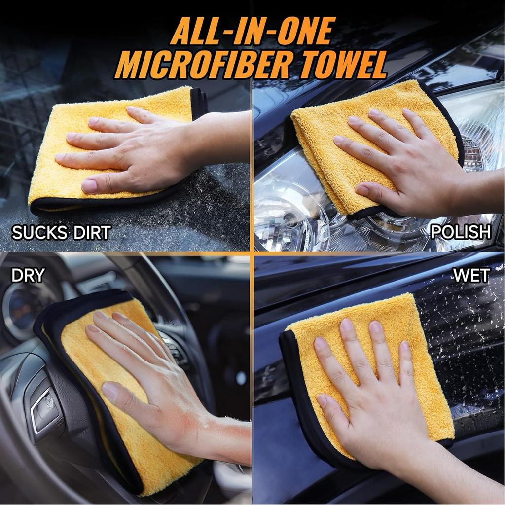 MRD'S Home Premium Microfiber Towels,16Inch*14Inch Microfiber Cleaning Cloth Car Drying Towel,Safe For Car Wash Scratch Free, Strong Water