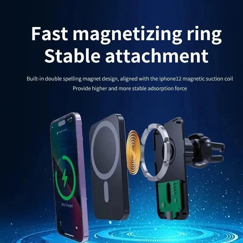 30W Magnetic Car Wireless Charger For iPhone 15 14 13 12 Pro Max Mini Car Phone Holder Stand Mount Fast Charging Adapter Station