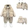 Boys' 2025 Stylish Fleece-Lined Winter Vest Set - Korean Style 3-Piece Outfit