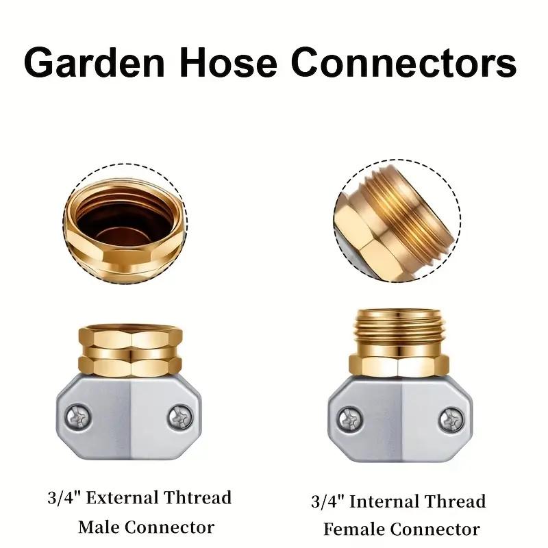 Zinc Aluminum 5/8-3/4 Inch Garden Hose Connector Water Pipe Connector Repairer Male and Female Connector Set