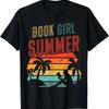 Retro Beach Book Lover Unisex Girls Girl Summer T Shirt Vintage Soft Streetwear Casual Stylish Versatile Graphic Homme