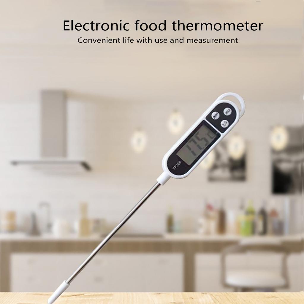 Food Thermometer Digital Real-Time Reading Meat and Beverage Thermometer with LCD Display and Probe Electronic Kitchen Thermomet