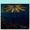 Camping Sun Umbrella Led Light String With Solar Power Ip67 Waterproof