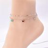 New Fashion Colorful Four Leaf Clover Anklet Women's Personalized Sexy Double Layer Anklet Titanium Steel Butterfly Anklet