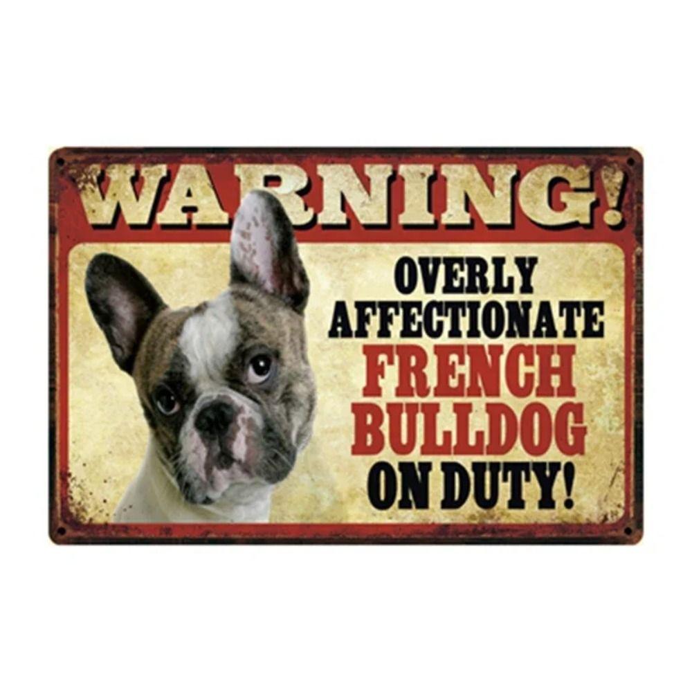 Cartel de Metal Divertido de Advertencia para Perros Decoración de Pared 20x30cm