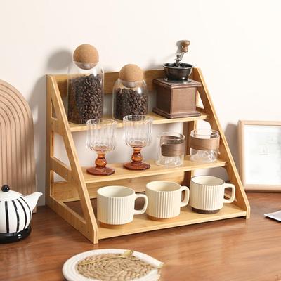 Ράφι Μπαχαρικών Οργανωτής Αρωμάτων Ράφι 3 Επίπεδα Θήκη Κοσμημάτων Στερεή Αποθήκευση Φλιτζανιών Καφέ Σταντ Μακιγιάζ