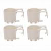 4pcs Poolside Cup Holders Multifunctional ABS Plastic Clamp On Pool Drink Holders for Above Ground Pools White